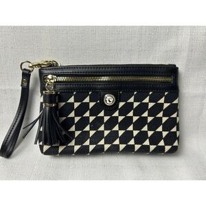 Spartina 449 Daufuskie Island Wristlet Natural Linen & Genuine‎ Leather